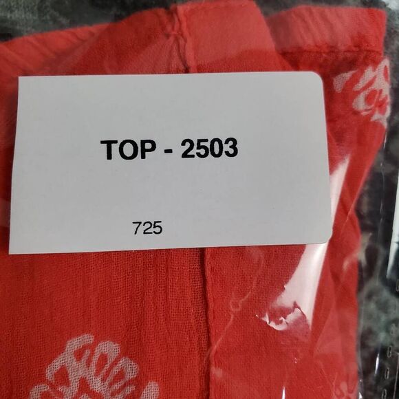 Old Navy Women’s XS Coral Boho Sleeveless Tank Top 100% Cotton India Print - Picture 6 of 6